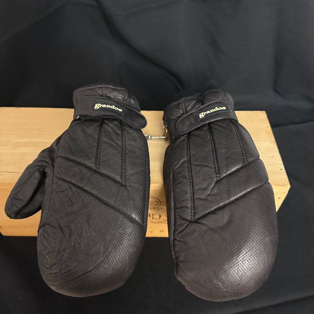 Grandoe Leather Black Ski Mitten